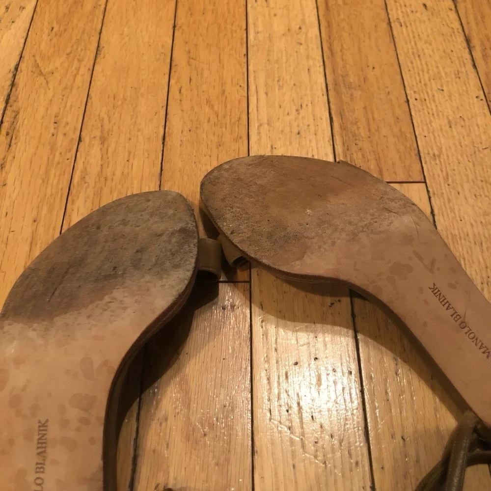 Manolo Blahnik Brown Strappy Heels 38.5 - Picture 6 of 6